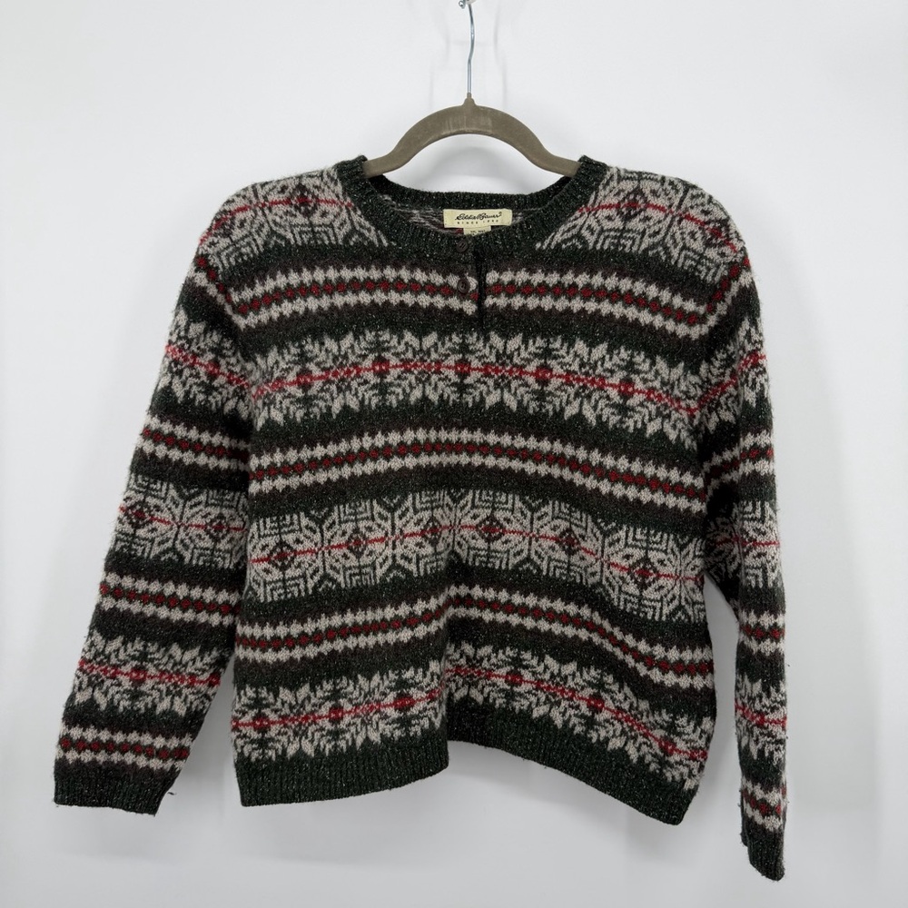Vintage Eddie Bauer Fair Isle Wool and Silk Sweater